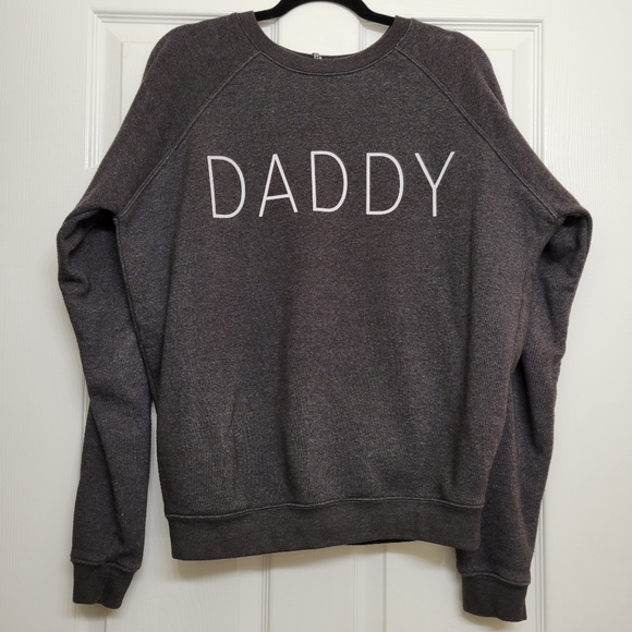 Unisex Custom Designed Dark Gray Daddy Crew Neck Sweatshirt, Size Medium - Picture 2 of 10